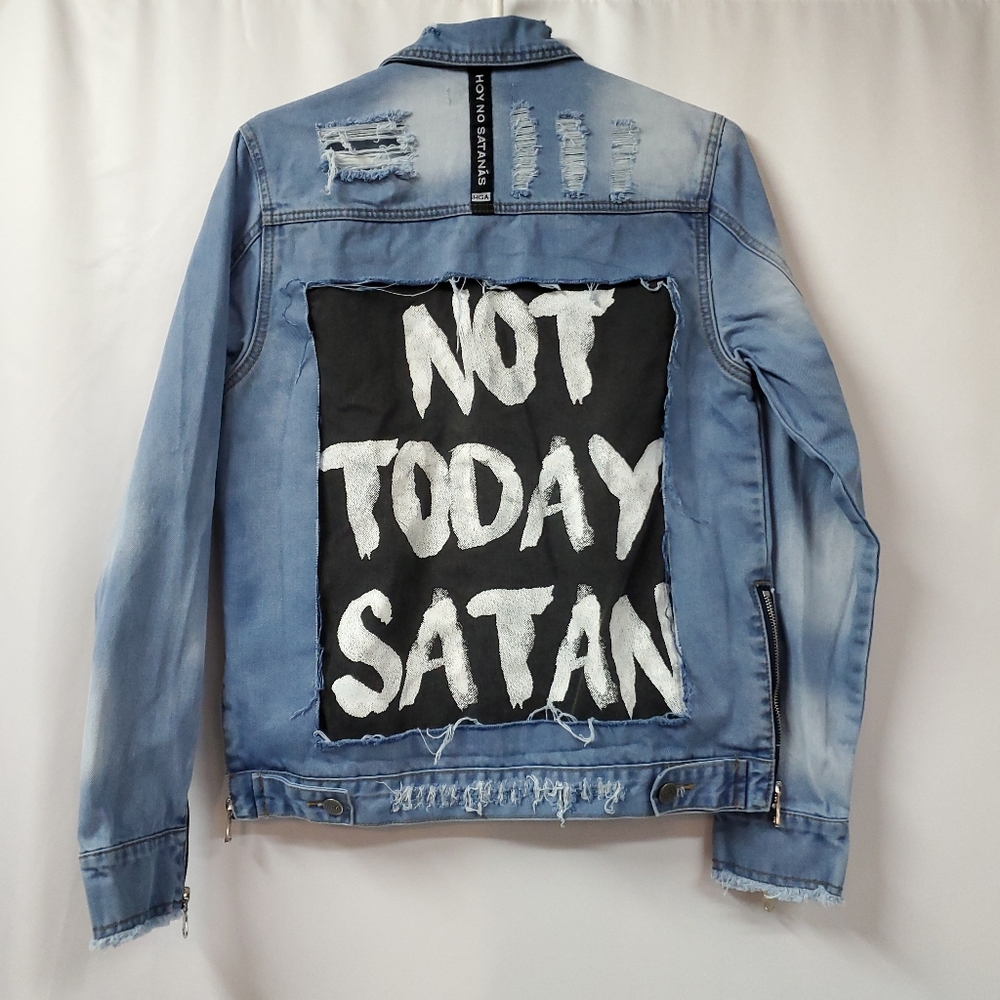 RARE HGA Not Today Satan Jean Jacket size S